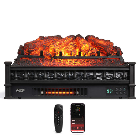 Eternal Flame EF26-PB Smart Electric Fireplace Logs, WiFi Enabled