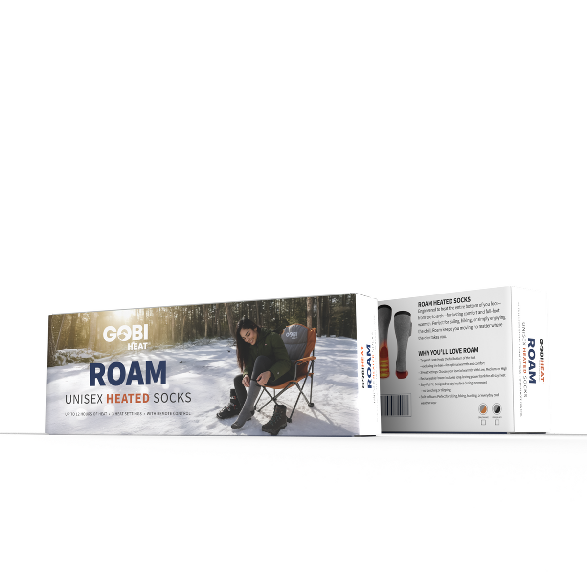 Roam Heated Socks - Unisex Rechargeable Socks with Remote