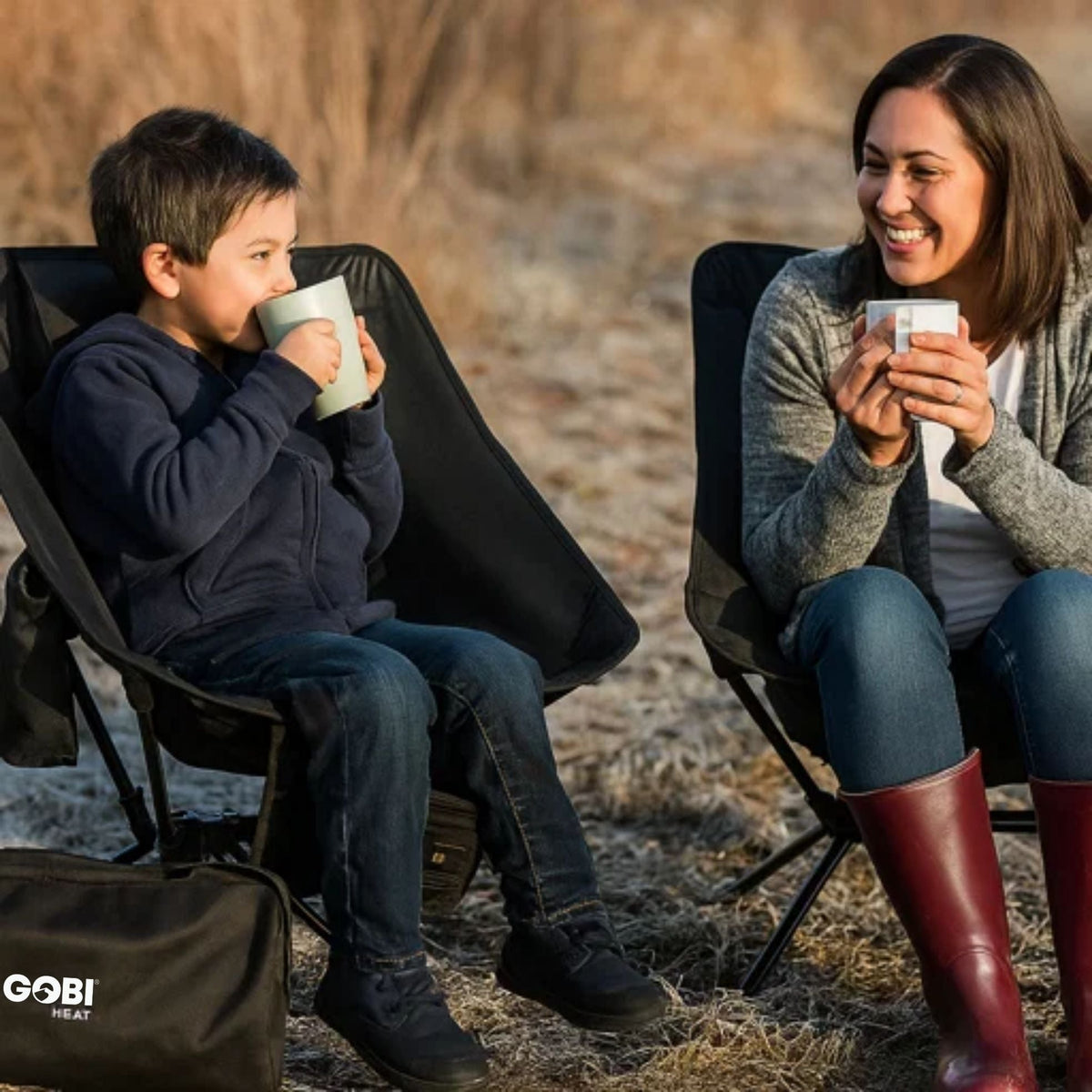“ApexHeat Beck Chair outdoor heated chair in Onyx color”