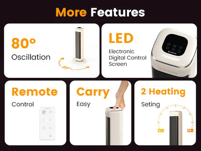 Airmate 2000W Ceramic Tower Space Heater – 230V EU | HP20242R