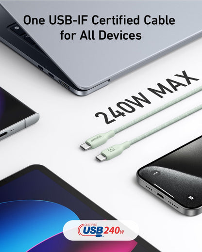 Anker USB-C to USB-C Cable (Bio-Braided,6 ft)