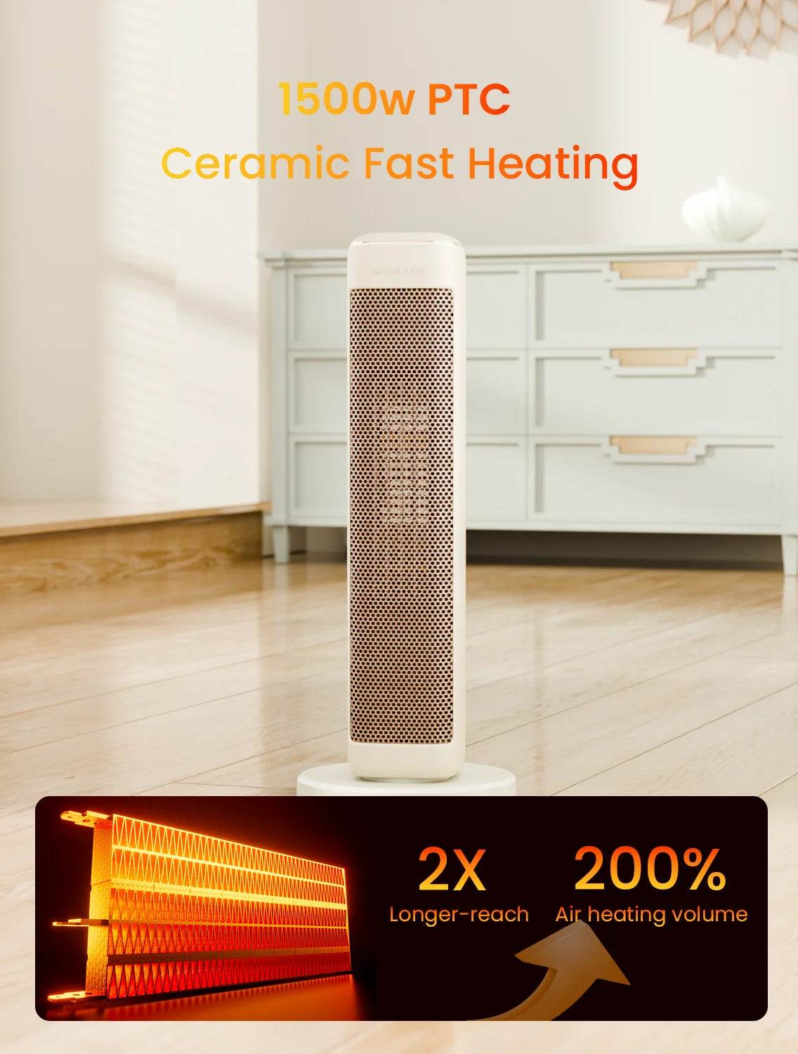 Airmate 2000W Ceramic Tower Space Heater – 230V EU | HP20242R