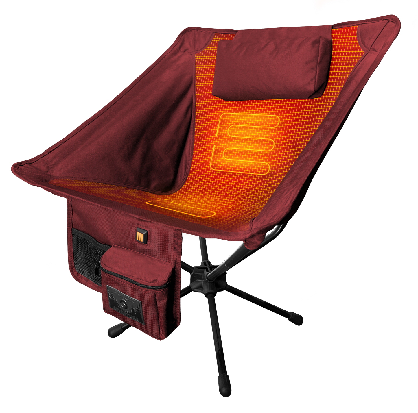 “Dual-zone heated camp chair seat and backrest”