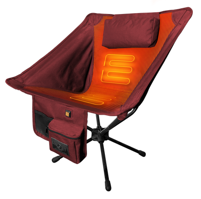 “Dual-zone heated camp chair seat and backrest”