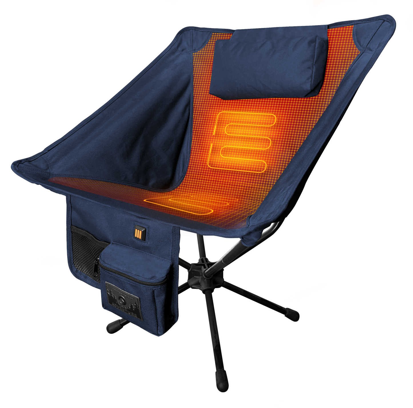 “The Beck Chair lightweight heated camp chair folded for travel”