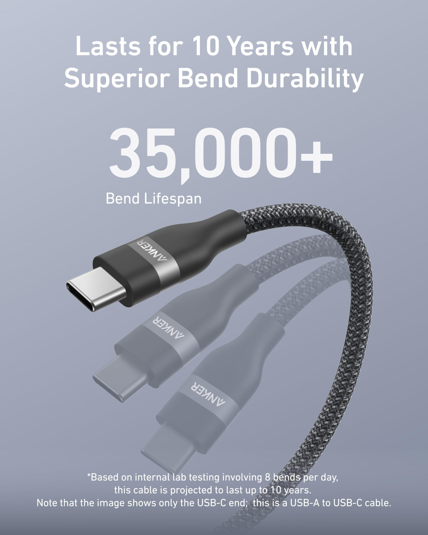Anker USB-A to USB-C Cable (3 ft/6 ft, Upcycled-Braided)