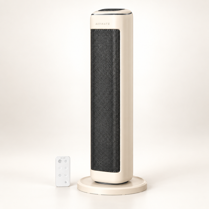 AIRMATE 25" Space Heater for Indoor Use Large Room, Ceramic Tower Electric Heater with Thermostat