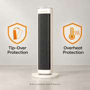 AIRMATE 25" Space Heater for Indoor Use Large Room, Ceramic Tower Electric Heater with Thermostat