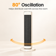 AIRMATE 25" Space Heater for Indoor Use Large Room, Ceramic Tower Electric Heater with Thermostat